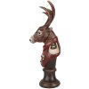 Busto Decorativo de Reno Clayre & Eef 6PR5593 12x10x27 cm Marrón Rojo