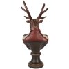 Busto Decorativo de Reno Clayre & Eef 6PR5593 12x10x27 cm Marrón Rojo