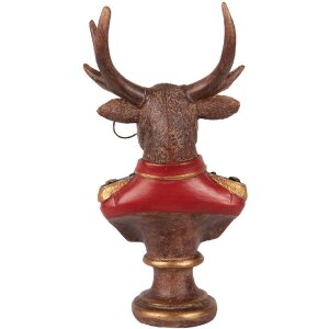 Busto decorativo de reno Clayre & Eef 6PR5594 10x8x19 cm Marrón y Rojo