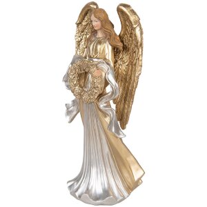 Decoración Ángel Clayre & Eef 6PR5697 16x13x35 cm Dorado Plateado