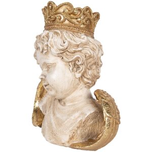 Clayre & Eef 6PR5698 Decoración Ángel 21x12x22 cm Beige-Dorado