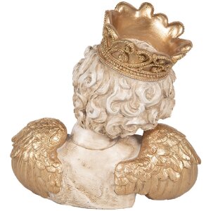 Clayre & Eef 6PR5698 Decoración Ángel 21x12x22 cm Beige-Dorado