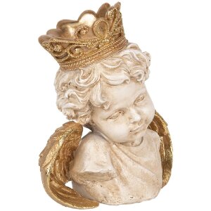 Clayre & Eef 6PR5698 Decoración Ángel 21x12x22 cm Beige-Dorado