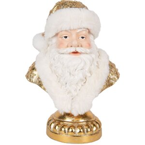 Busto de decoración Papá Noel Clayre & Eef 6PR5699 23x15x32 cm Blanco-Dorado