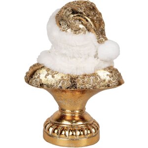 Busto de decoración Papá Noel Clayre & Eef 6PR5699 23x15x32 cm Blanco-Dorado