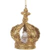 Clayre & Eef 6PR5701 Adorno Colgante Corona Ø 7x9 cm Dorado