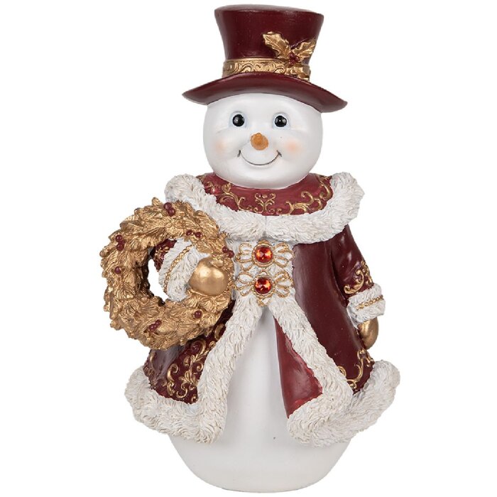 Decoración Muñeco de Nieve Clayre & Eef 6PR5703 15x14x24 cm