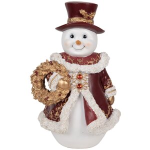 Decoración Muñeco de Nieve Clayre & Eef 6PR5703 15x14x24 cm