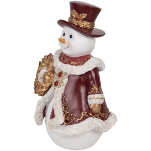Decoración Muñeco de Nieve Clayre & Eef 6PR5703 15x14x24 cm