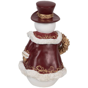 Decoración Muñeco de Nieve Clayre & Eef 6PR5703 15x14x24 cm