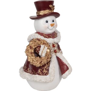 Decoración Muñeco de Nieve Clayre & Eef 6PR5703 15x14x24 cm