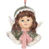 Clayre & Eef 6PR5705 Decoración Colgante Ángel 7x7x7 cm Verde y Beige