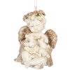 Clayre & Eef 6PR5707 Adorno Colgante Ángel 5x4x6 cm beige-dorado