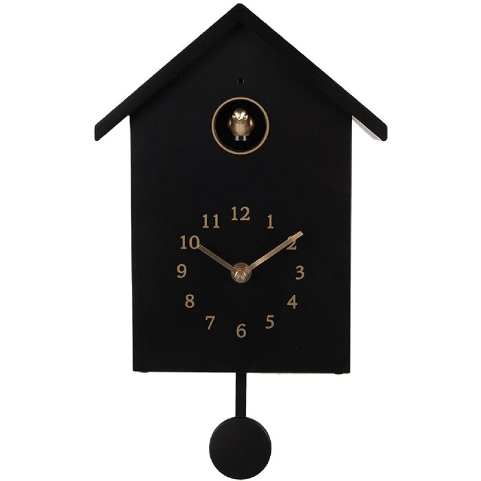 Reloj de pared Clayre & Eef 6KL0838Z 20x10x26 cm Negro 3xAA Funciona con pilas