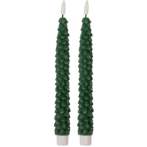 Clayre & Eef 6CA0001DGR Juego de 2 Velas con LED...