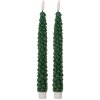 Clayre & Eef 6CA0001DGR Juego de 2 Velas con LED Verde Ø 3x25 cm