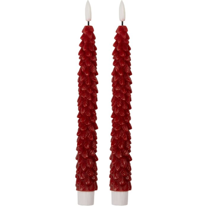 Clayre & Eef 6CA0001R Set de 2 Velas LED Rojo Ø 3x25 cm
