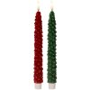 Clayre & Eef 6CA0001R Set de 2 Velas LED Rojo Ø 3x25 cm