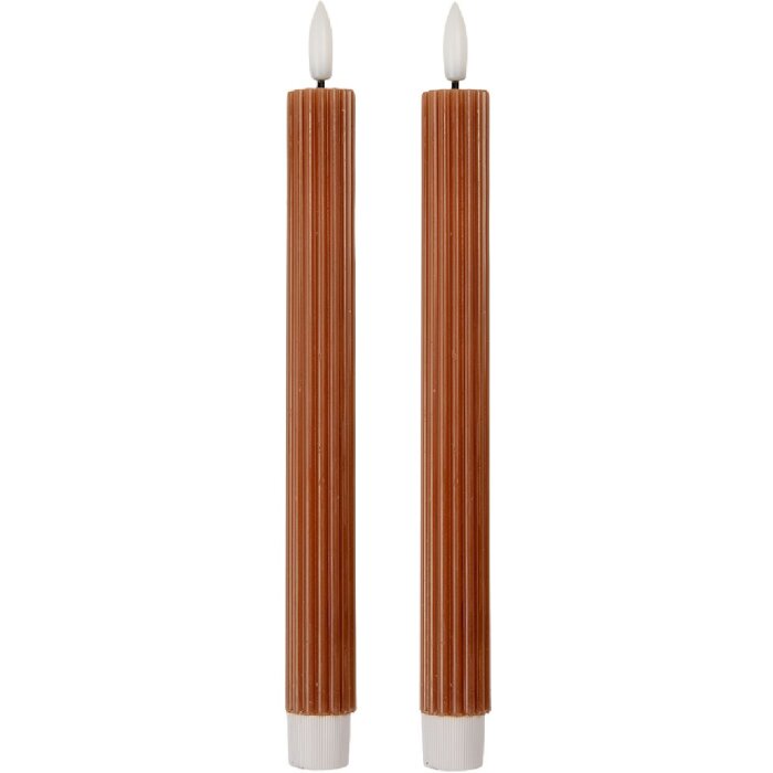 Clayre & Eef 6CA0002CH Juego de 2 Velas LED Ø 2x25 cm Marrón