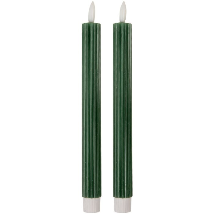 Clayre & Eef 6CA0002DGR Candelabro con LED Set 2 Ø 2x25 cm Verde