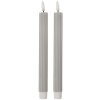 Clayre & Eef 6CA0002G Candelabro con vela LED Set de 2 Ø 2x25 cm Gris