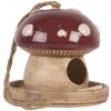Decoración Casa de Pájaros Clayre & Eef 6CE2319 beige-roja 13x13 cm