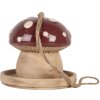 Decoración Casa de Pájaros Clayre & Eef 6CE2319 beige-roja 13x13 cm