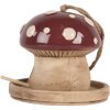 Decoración Casa de Pájaros Clayre & Eef 6CE2319 beige-roja 13x13 cm