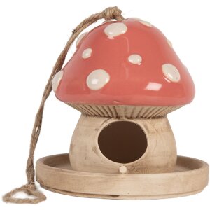 Casa decorativa para pájaros Clayre & Eef 6CE2320 Beige-Rosa 13x13 cm
