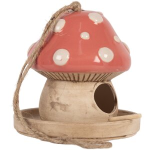 Casa decorativa para pájaros Clayre & Eef 6CE2320 Beige-Rosa 13x13 cm