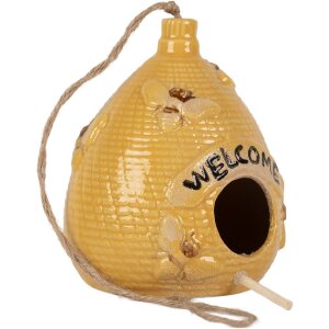 Clayre & Eef 6CE2321 Decoración Pajarera Ø 11x14 cm Amarillo