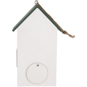 Casa para pájaros Clayre & Eef 6H2440 15x10x22 cm Blanco y Verde