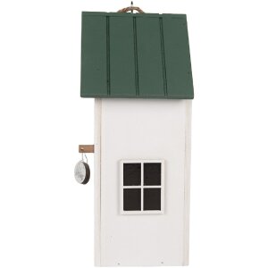 Casa para pájaros Clayre & Eef 6H2440 15x10x22 cm Blanco y Verde