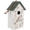 Casa para pájaros Clayre & Eef 6H2440 15x10x22 cm Blanco y Verde