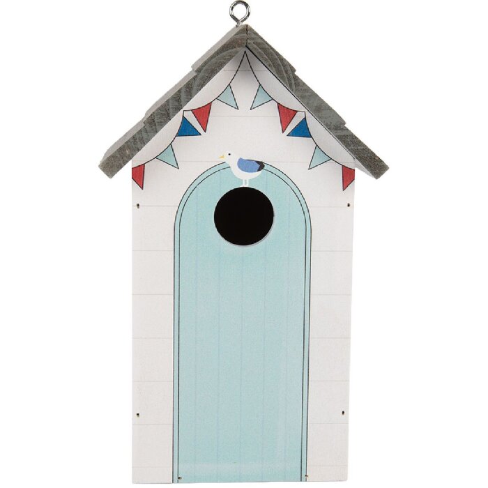 Casa para pájaros Clayre & Eef 6H2441 15x10x22 cm blanco gris