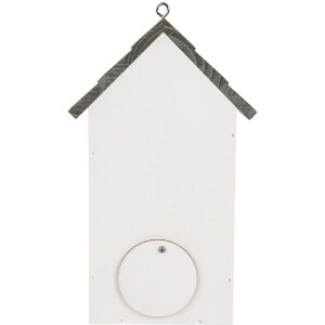 Casa para pájaros Clayre & Eef 6H2441 15x10x22 cm blanco gris