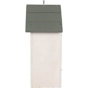 Casa para pájaros Clayre & Eef 6H2441 15x10x22 cm blanco gris