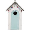 Casa para pájaros Clayre & Eef 6H2441 15x10x22 cm blanco gris