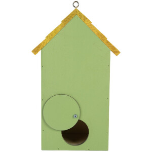Casa para pájaros Clayre & Eef 6H2443 15x10x22 cm Verde y Amarillo