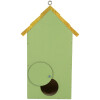 Casa para pájaros Clayre & Eef 6H2443 15x10x22 cm Verde y Amarillo