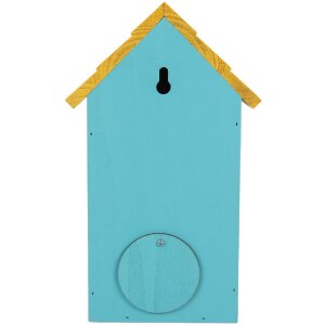 Casa para pájaros Clayre & Eef 6H2444 15x10x22 cm Azul Amarillo