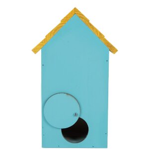 Casa para pájaros Clayre & Eef 6H2444 15x10x22 cm Azul Amarillo