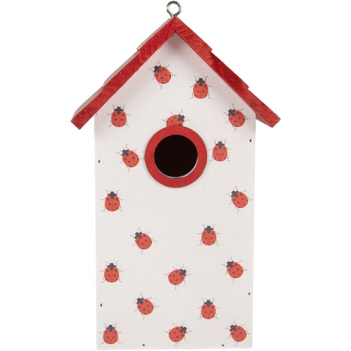 Casa para pájaros Clayre & Eef 6H2445 15x10x22 cm Marienkäfer