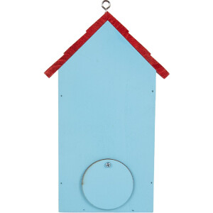 Casa para pájaros Clayre & Eef 6H2447 15x10x22 cm Azul y Rojo