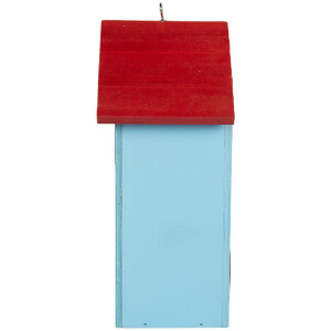 Casa para pájaros Clayre & Eef 6H2447 15x10x22 cm Azul y Rojo