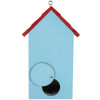 Casa para pájaros Clayre & Eef 6H2447 15x10x22 cm Azul y Rojo