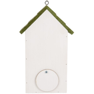 Casa para pájaros Clayre & Eef 6H2449 15x10x22 cm Blanco/Verde