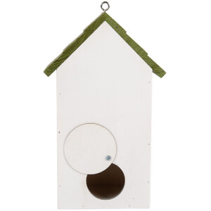 Casa para pájaros Clayre & Eef 6H2449 15x10x22 cm Blanco/Verde