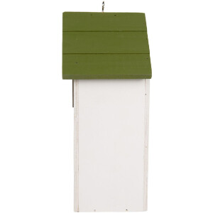 Casa para pájaros Clayre & Eef 6H2449 15x10x22 cm Blanco/Verde