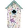 Casa para pájaros Clayre & Eef 6H2451 15x10x22 cm Blanco-Turquesa